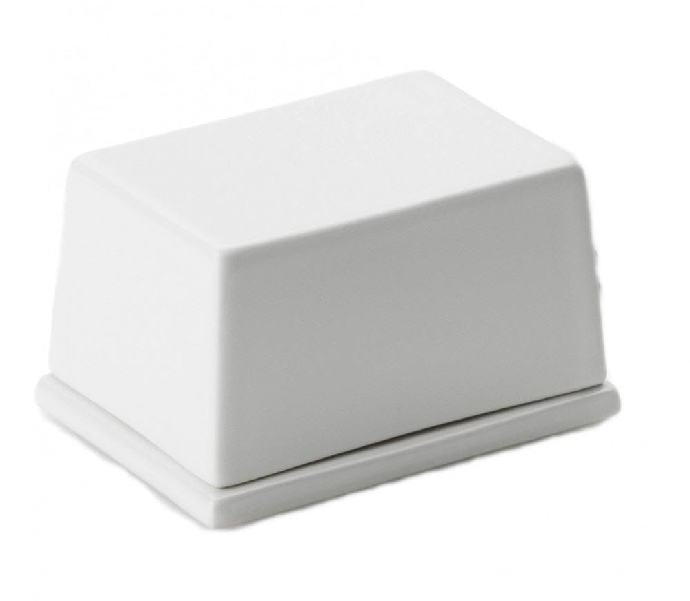 Continenta Ceramics Dish for 125 Gram Butter Piece, Wood, White, One Size