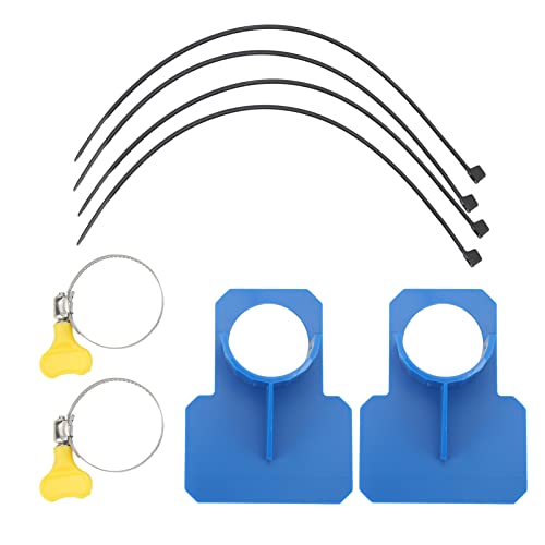 2 PCS Swimming Pool Pipe Fixing Holder Hose Support Mount Bracket with 2 Hose Clamps Above Ground Pool Accessories Suitable for Swimming Pool Preventing Pipe Sagging