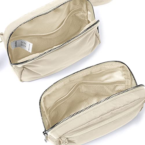 Ododos Crossbody Bag With Adjustable Strap Small Shoulder Pouch For Workout Running Traveling Hiking, Ivory #TOP3