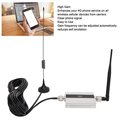 Ripetitore per Telefono Cellulare, Estensore di Segnale per Telefono Cellulare in Argento da 100 V a 240 V in Lega di Alluminio HD Vocale Ad Alta velocità per Ufficio (Spina UE