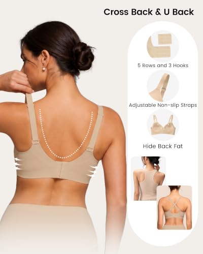 Image of As Fairy Wireless Bras for Women Full Coverage Seamless Comfort T-Shirt Bra
