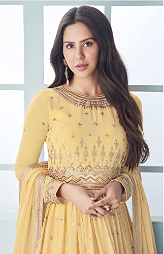 ZUVAANYA Ready To Wear Indian/Pakistani Party Wear Women's Embroidery Faux Georgette Anarkali Floral Gown For Women2