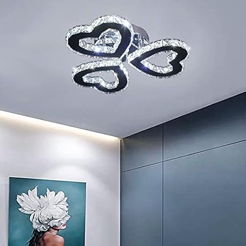 Lámpara de araña de cristal con 3 anillos de corazón Cover
