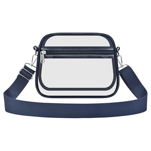 Image of Clear Bag for Stadium Events Clear Sports Fan Handbags Purses with Adjustbale Strap for Concerts Festivals Game Day