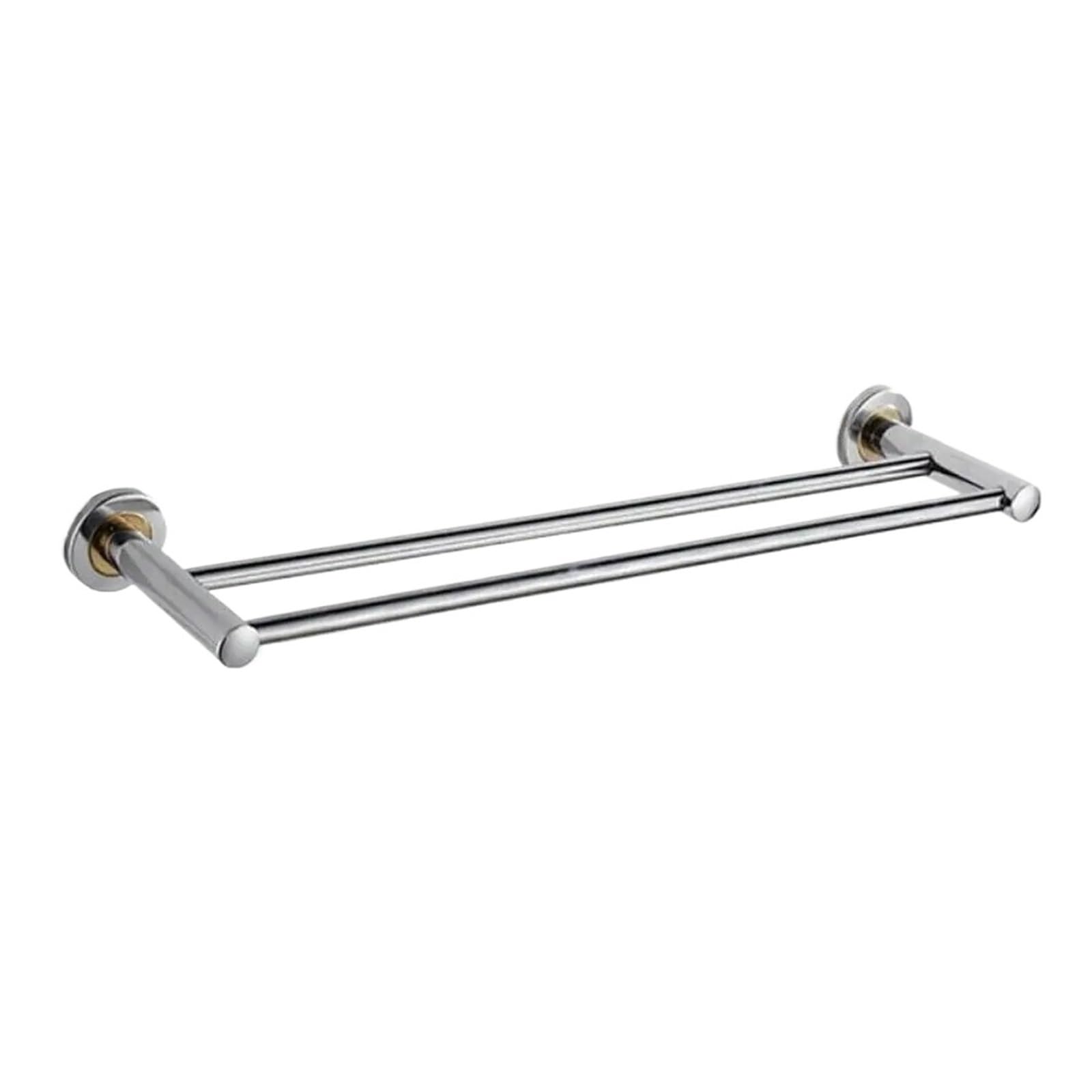 40/50cm Stainless Steel Single/Double Bars Towel Rack Wall Mount Clothes Holder Storage Shelf Practical Bathroom Hanger Easy Maintenance(50 double towl rail)