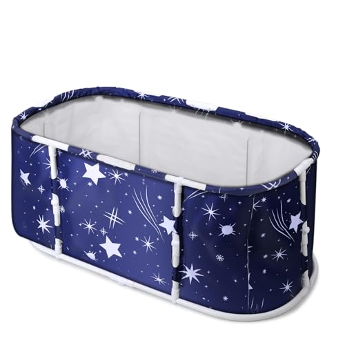 Bañera plegable para adultos, bañera plegable con marco de plástico, gran antideslizante para baño portátil, móvil, para ducha, bañera plegable, spa para baño pequeño, 115 x 60 x 50 cm