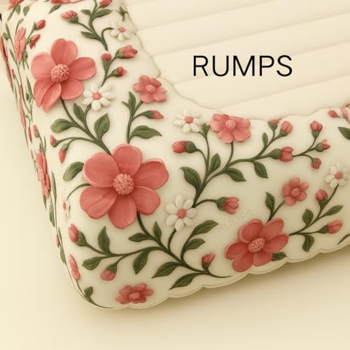Image of RUMPS 380 TC Premium Heavy Cotton 7D Print Fast Colour Feel Elastic Fitted Floral Bedsheet King Size with 2 Pillow Covers || (red Flower with White, Fitted - 72 inchx78 inch King)