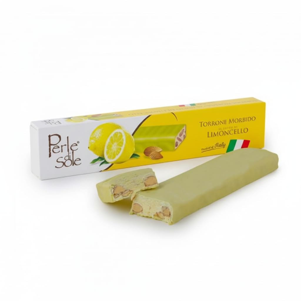 Limoncello Flavored Soft Nougat & White Chocolate - Perle di Sole