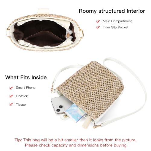 Image of RNIEGA Small Straw Crossbody Bag for Women Woven Summer Shoulder Phone Purse Beach Handbag for Vacation