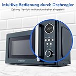 MEDION Retro Mikrowelle (20 Liter, ca. 800 Watt, 5 Mikrowellenstufen, 8 Automatikprogramme, Digitale Anzeige, Auftaufunktion, kompakt, MD15000) grau – Bild 5