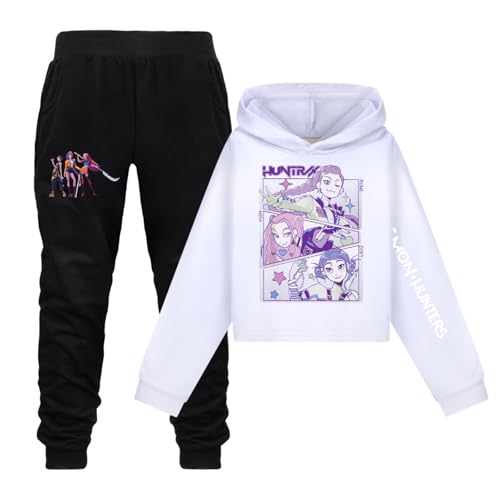 Girls Jogger Set Korean Idol Cartoon Movie 2 Piece Matching Sweat Set with Pullover Hoodies and Athletic Jogger Suit
