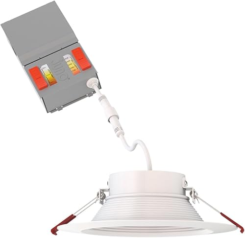 Miniatura 8 de Juno WF6 Dreg B ALO20 SWW5 90CRI CP6 MW M2 - Oblea empotrable LED sin lata, estilo de ribete deflectado de retroceso profundo, 6 pulgadas, blanco