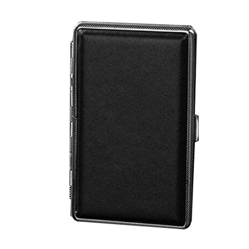 Goddness Bar Frauen Männer Business Geschenk Zigarettenetui Slim Leder Metall Aufbewahrungsbox für 16-20 Zigaretten (Schwarz 04) Cover