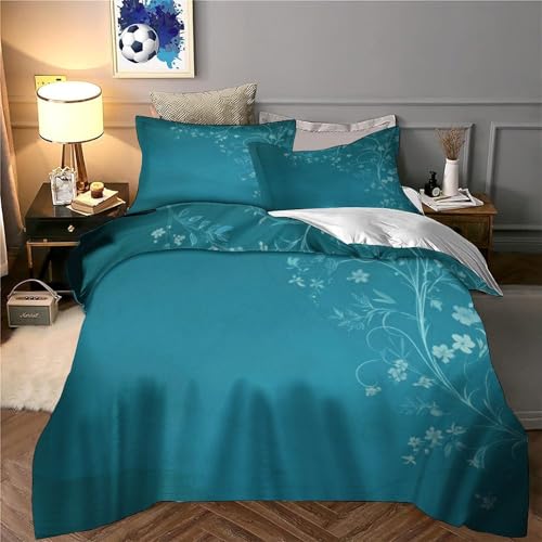 Housse de couette imprimé 3D botanique parure de lit 140x200 - 6