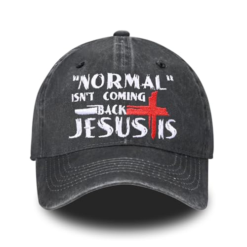 Image of Embroidered Baseball Cap for Women Men Vintage Adjustable Washed Distressed Denim Baseball Hat
