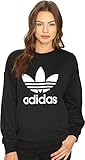adidas Originals womens Trefoil Sweatshirt, Black/White, Small US