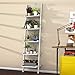 Tangkula Ladder Shelf, 5-Tier Multifunctional Modern Wood Plant Flower Book Display Shelf, Home Office Storage Rack Leaning Ladder Wall Shelf (White, 1)