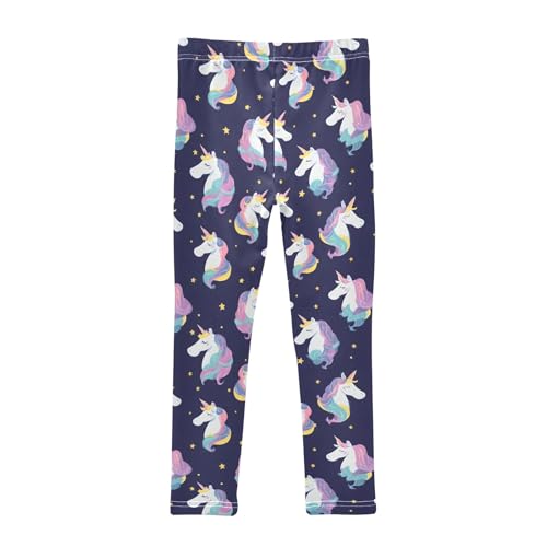 Girls' Athletic Leggings Ankle Length Yoga Dance Pants Kids Teen 4T Unicorn Starry Sky2