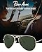 Pro Acme Classic Aviator Sunglasses for Women & Men Real Glass Lens Metal Frame UV400 Driver Sunglasses, 58 MM (Gold/G15 Green)