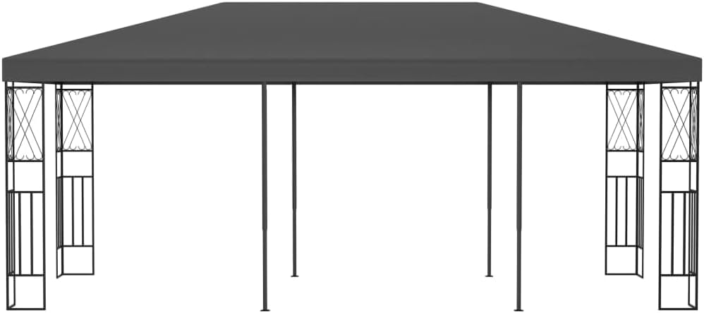 vidaXL vidaXL Gazebo, Canopy Tent with Double Roof, Patio Pavilion with Steel Frame, Wedding Party Tent for Garden Backyard Beach, Anthracite Fabric