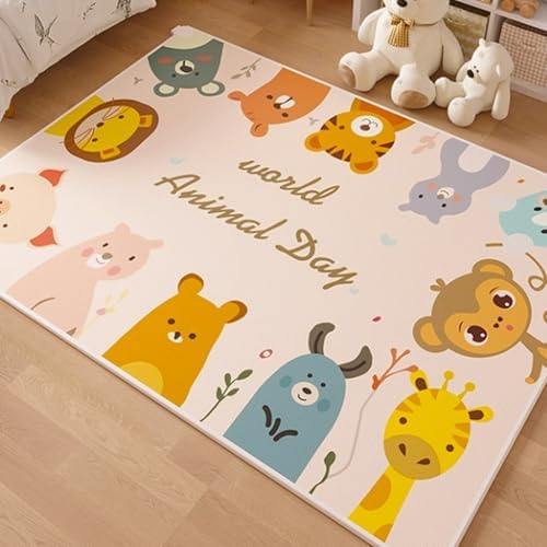 Electric Heated Floor Mat, Carbon Crystal Area Rug, Adjustable Temperature, 12-Hour Timer, Cozy Indoor Heating Carpet, Cute Design, 150x180cm (59x70.8) for Home Use