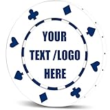 Custom Poker Chips|Personalized Poker Chips|Custom with Logo,Text|Double-Sided Full-Color Printing|Bar Drink Tokens,Golf Ball Markers,Wedding Favors,Poker Games,Casino Nights (A,White)