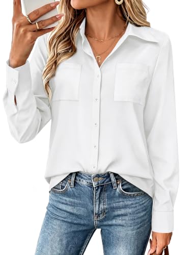 Sampeel Womens Blouses Long Sleeve Shirts Button Down Tops Dressy Casual