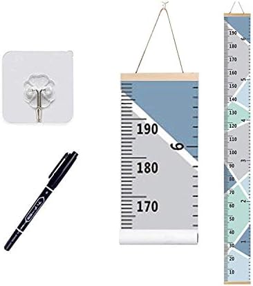 Growth Chart Wall Hanging, Portable Kids Wall Ruler Removable Height Measure Chart for Boys Girls Growth Ruler from Baby to Adult for Child's Room Decoration 79''7.9''