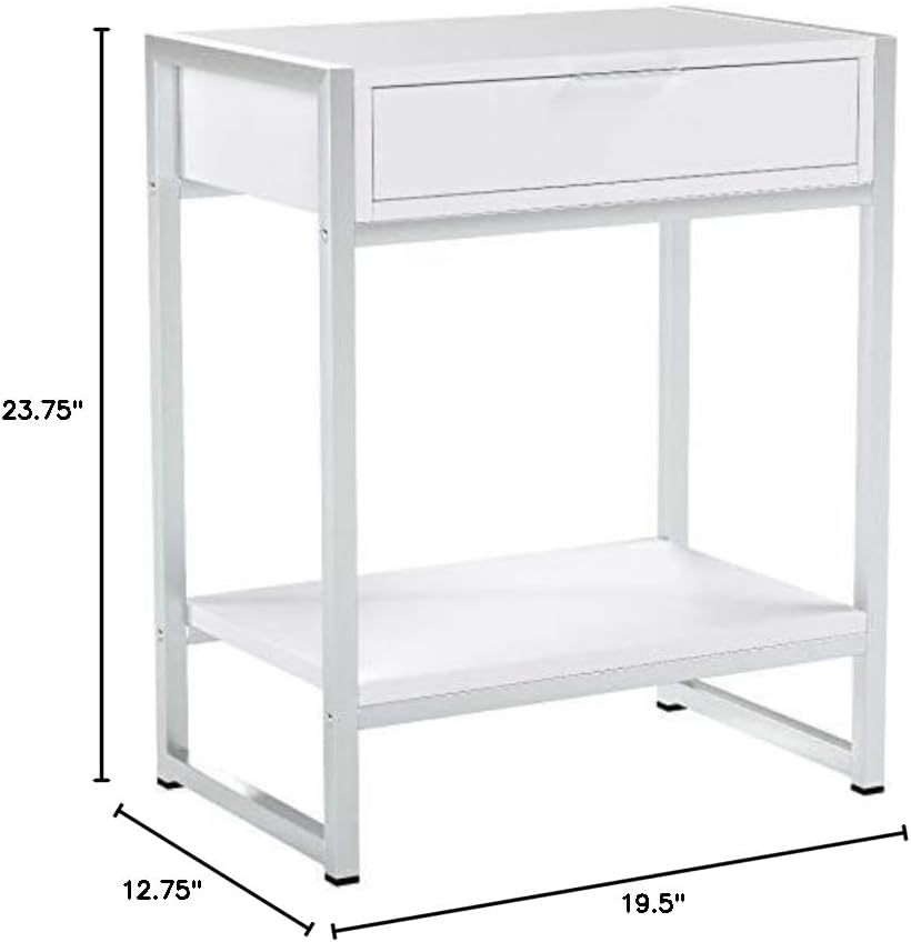 Miniatura 5 de Monarch Specialties I Accent, mesa final, mesita de noche, BLANCO