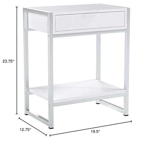 Monarch Specialties I Accent, END Table, Night Stand, WHITE