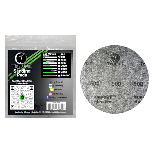 CTD TruCut Sanding Pads for Bowling Balls Resurfacing (500 grit 5 inch)