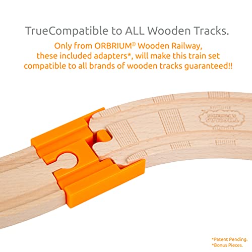 Orbrium Toys 100 Piece Triple Loop Wooden Train Set Track Generic Fits Thomas Brio #TOP5