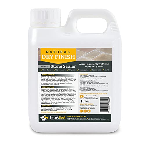 Smartseal Natural Stone Sealer, Dry Finish, Impregnating, Durable Sealer for Sandstone Limestone, Granite