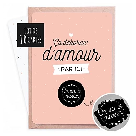 Manahia Carte à gratter annonce mariage | LOT de 10 | On va se marier annonce futurs mariés - carte annonce mariage - faire part mariage