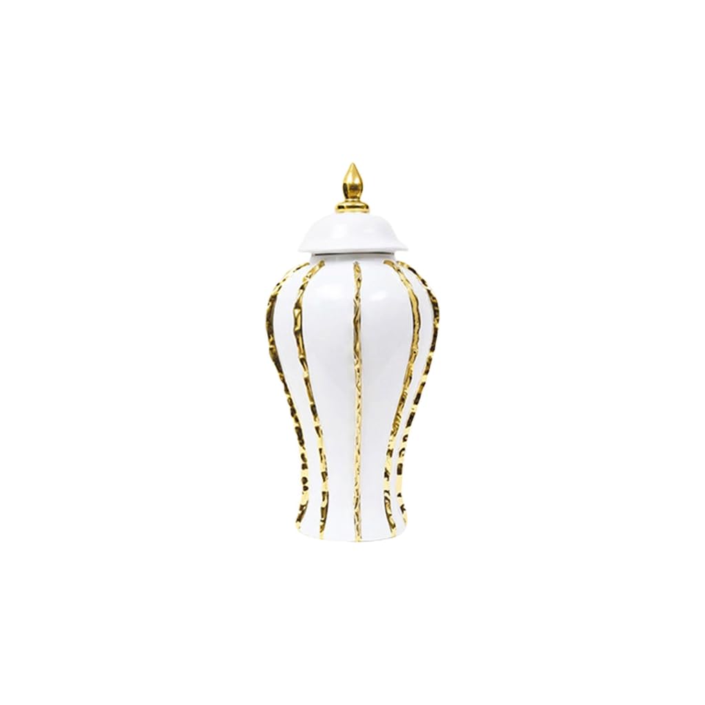 yanwuwa Elegant Ceramics s Jar Porcelain Vases for Home and Office Decoration Floral Arrangements Temple Jar with Lid