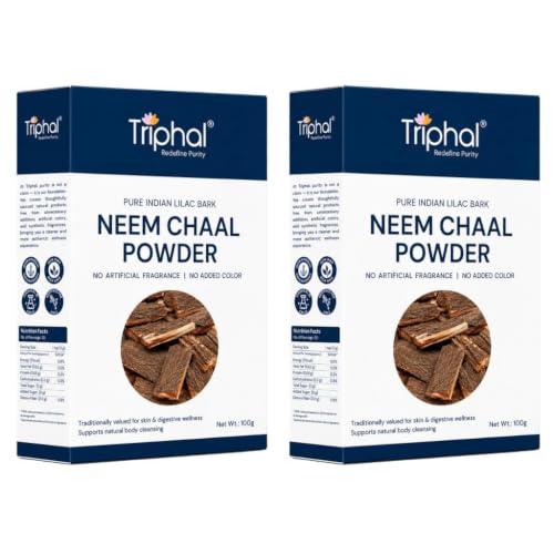 Image of TRIPHAL Neem Bark Powder 200g | Pure, Natural, & Organic Nim Chhaal Churna | Ayurvedic Herb for Skin & Oral Care | Preservative-Free