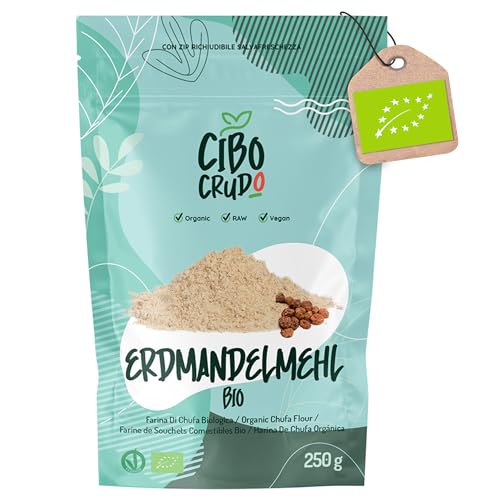 Erdmandelmehl Bio - 250g. Mehl aus Biologisch Erdmandeln Ganz Gemahlen. Erdmandel oder Chufas. Tigernüsse Mehl Roh. Vegane Küche Zum Backen & Kochen.