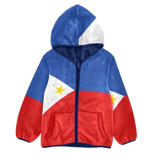 Aflyko Patriot Boys Fleece Coat Blue Zip-Up Hoodie Kids Hooded Jacket 3-10T