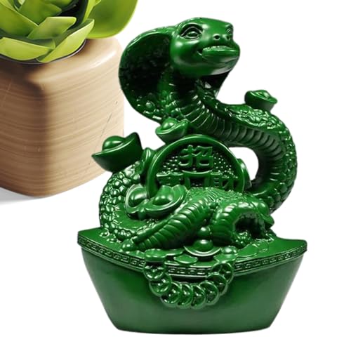 Statue de serpent chinois en bois sculpté pour décoration de table