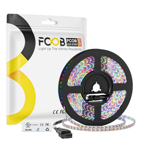 Image of WS2812B RGB LED Strip 16.4ft 5V Individually Addressable 5mm Ultra Thin 2020SMD Dream Color Smart RGB 160LEDs /m 800ICs Flexible Tape Light for Car TV Backlighting (No Power /Controller)