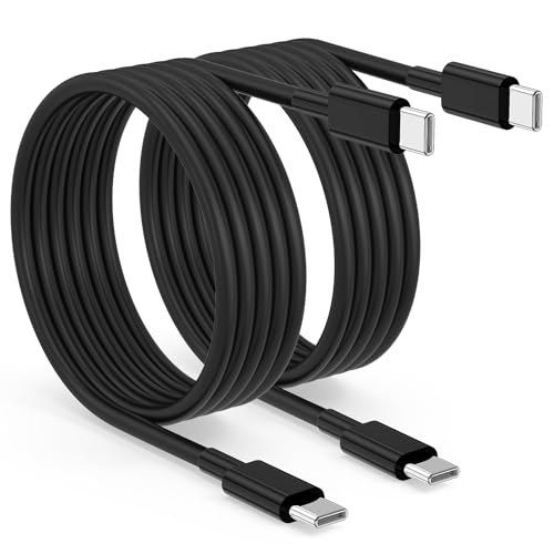 Image of 2pack 6ft USB C to C Cable, 60W Type C to Type C Fast Charging Cord for iPhone 17 16 15 Pro, Pro Max, Plus, iPad Pro, MacBook Air 13 inch, iPad Pro, Air, for Samsung Galaxy S25 and More, Black