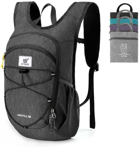 SKYSPER 15L Hiking Backpack Lightweight Foldable Daypack with Chest Strap Small Travel Rucksack for Women Men Packable Folding Bagpack for Travelling