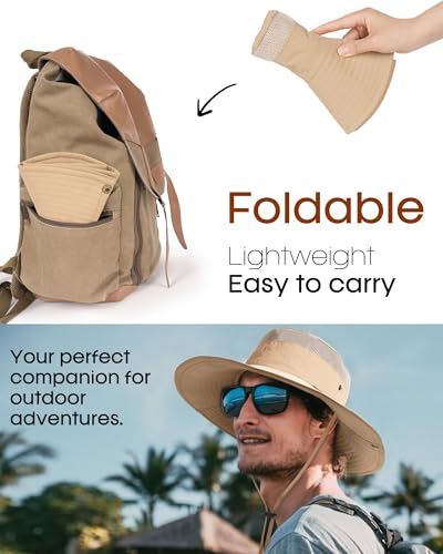 FURTALK Sun Hats for Men Women Fishing Hat UPF 80+ Breathable Wide Brim Hiking Summer UV Protection Bucket Hats - Image 5
