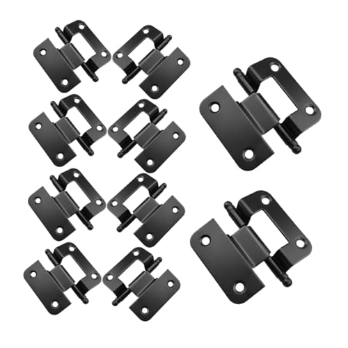 SOPOTUTU 10 piezas Bisagras de Puerta de Armario de Sólido de Bisagras Empotradas Autodeslizantes para Muebles de Cocina y Baño Acabado Negro Resistente y Duradero Reemplazo Práctico para