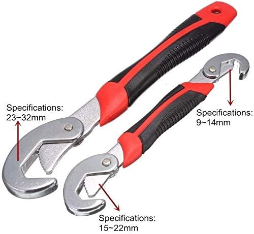 Cheet enterprise Stainless Steel Snap N Grip Grip Tools Set of 2 Universal Open-end Wrench 9-32 mm,Adjustable Combination Spanner Handle Tool Set,Quick Snap N Grip for Maintenance Repairs,Water Pipe 1