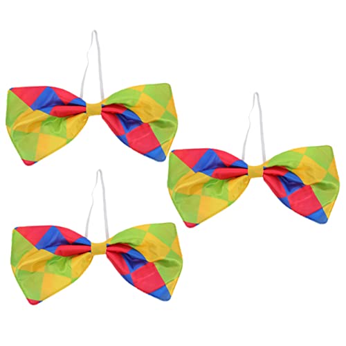 NOLITOY 3pcs Clown Bow Tie Jumbo Bowknot for Costume Party Stage Carnival Masquerade