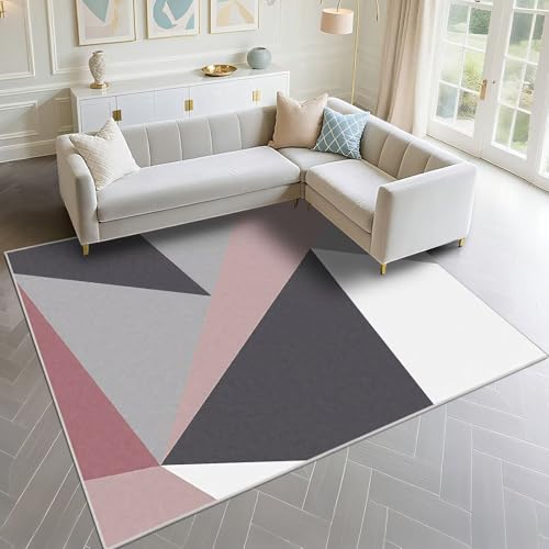 Tapis chambre étanche à la poussière 180x250cm rose gris
