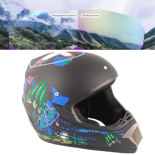 Master Youth Casco Moto Motocross Adolescente Casco Sci Scooter ATV per Ragazzi e Ragazze Four Seasons Terrain con Occhiali e Guanti (M)