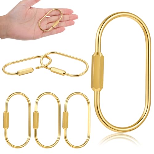 Llaveros de latón duraderos con mosquetón de seguridad dorado para mochilas de viaje