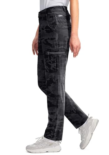 Viodia Women's Hiking Cargo Pants Quick Dry Upf50+ Waterproof Pants For Women Fishing Golf Travel Pants With Pockets Black Camo Xl #TOP1